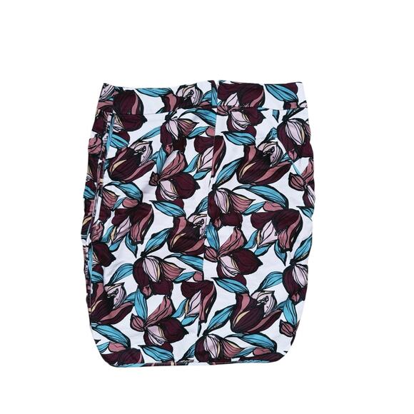 LOFT Wild Orchid Pencil Skirt Size 8 Floral Modern Career Polished Fall Vintage - Picture 2 of 9